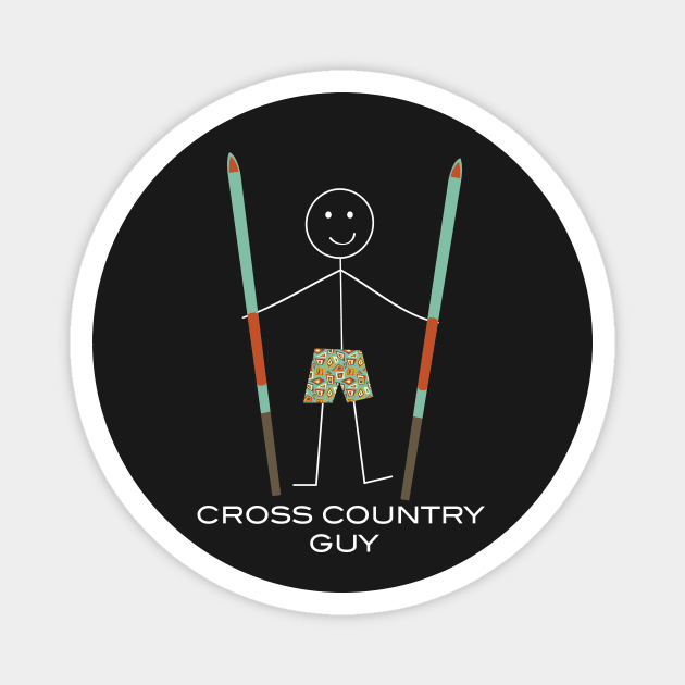 Funny Mens Cross Country Ski Guy Magnet by whyitsme